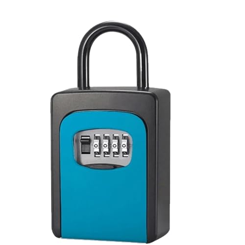 XUWEWI Schlüsselbox Sichere Externe Passwortspeicherung Vorhängeschloss Kombinationsschloss Schlüsselsafe for Schlüsselboxen(Blue) von XUWEWI