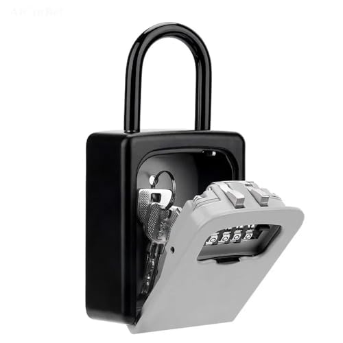 XUWEWI Schlüsselbox Sichere Externe Passwortspeicherung Vorhängeschloss Kombinationsschloss Schlüsselsafe for Schlüsselboxen(Grey) von XUWEWI