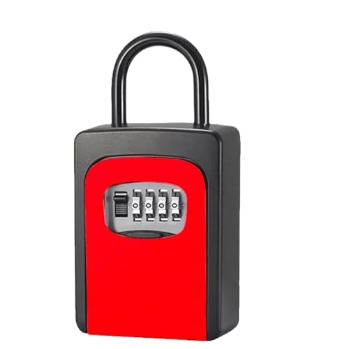 XUWEWI Schlüsselbox Sichere Externe Passwortspeicherung Vorhängeschloss Kombinationsschloss Schlüsselsafe for Schlüsselboxen(Red) von XUWEWI