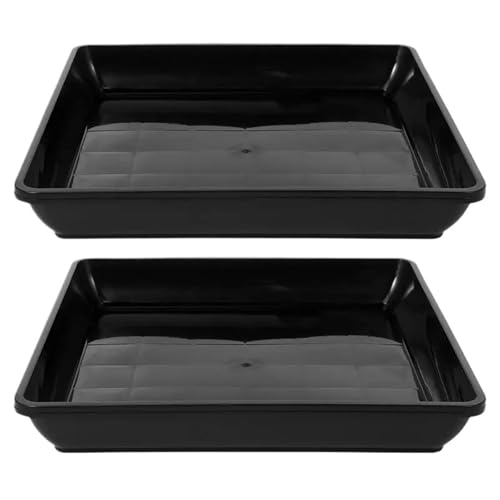 XUWEWI Untersetzer Für Pflanzen 2 Stück Blumentopf-Basis-Pflanzenplatte for drinnen, Töpfe, Tabletts, Pflanzen, Kunststoff-Blumentopf-Tablett(41.00X41.00X3.50CM) von XUWEWI