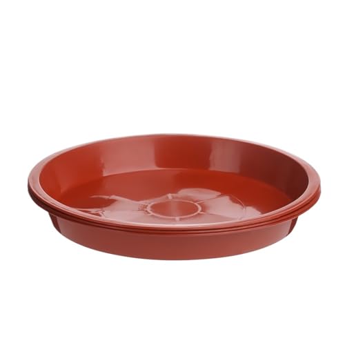 XUWEWI Untersetzer Für Pflanzen 3 Stück Blumentopf-Tablett, Pflanzen-Untersetzer, 4/6/7/8/10 Zoll, Kunststoff-Tablett for drinnen und draußen, rund(Red,4 inch) von XUWEWI