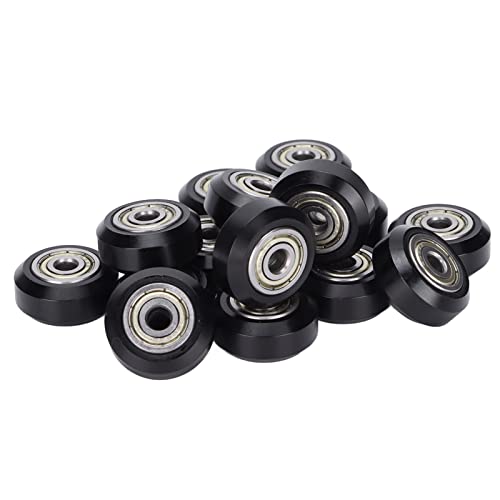 XUXHOU 3D -Drucker -V Formräder Glatte Stabile Niedrige Geräuschenträfungen für Ender 3 3Pro CR10 für Tevo Tarantula Metall Black 15pcs von XUXHOU