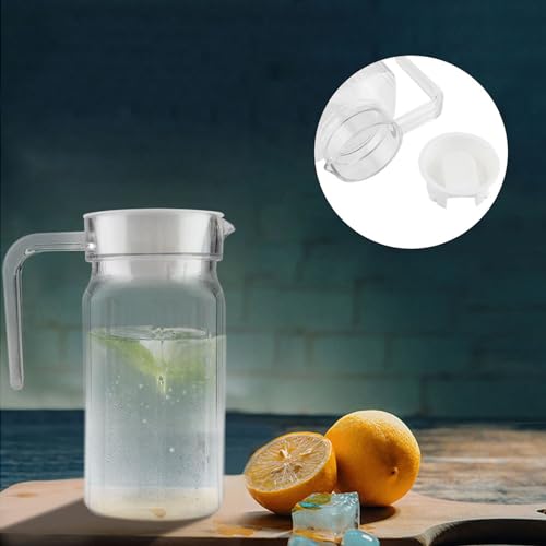 XUXHOU Acryl Gestreifte Saftflasche mit Nachhaltigem Transparentem Wasserpunsch mit Abdeckung der Hausbar mit Kaltem Wasser (500ML) von XUXHOU