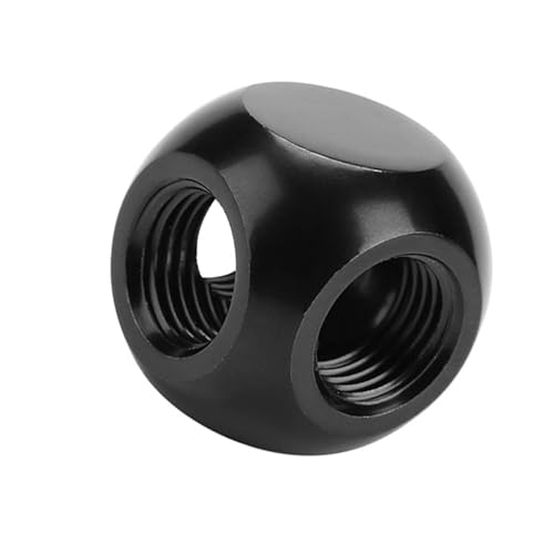 XUXHOU Computer Wasserkühlung Anpassungsanpassung Langlebiger Messinganschluss 3-Wege-Adapter für PC-Wasserkühlung, G1/4-Gewindezubehör für Enthusiasten (BLACK) von XUXHOU