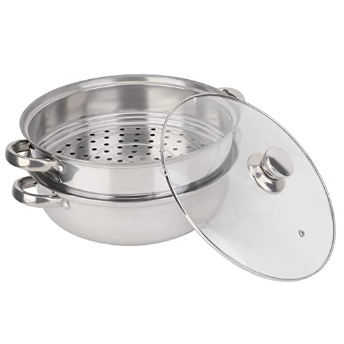 XUXHOU Dampfdampfsuppe 27 Cm / 11 Zoll 2 Dampfdampf mit Hochwertigem Stahl mit Doppelkessel für Hausgemachtes Kochen von XUXHOU