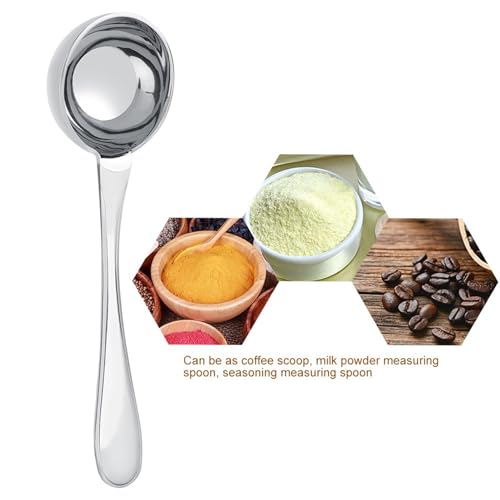 XUXHOU Edelstahl Langlebiger Kaffeelöffel mit Langem Handel mit Milchpulver - Kräuter - Silber 15 Ml, Glatte Oberfläche für Einfache Sauber (15 ml) von XUXHOU