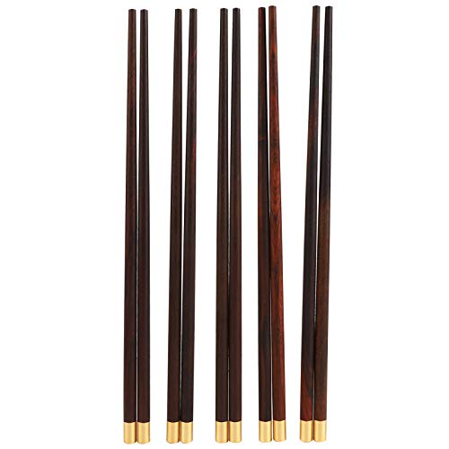 XUXHOU Hölzerne Essstäbchen Set Safe Handgefertigtes Tabellengeschirrgeschenk, Chinesischer Stil Wiederverwendbares Rosenholz für Familienfreunde (Rosewood Fünf-Pair-Geschenkbox) von XUXHOU