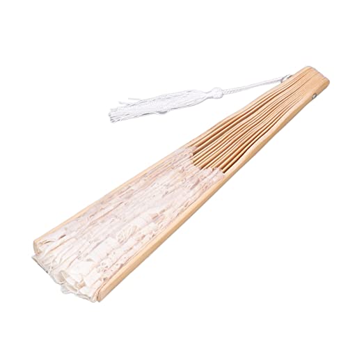 XUXHOU Klapperlüfter Einzigartiger Spitzenspitzenleuchte Tragbarer Handlüfter 27 Cm für Freunde Kollegen Konzerte Tee Hochzeit (Beige) von XUXHOU