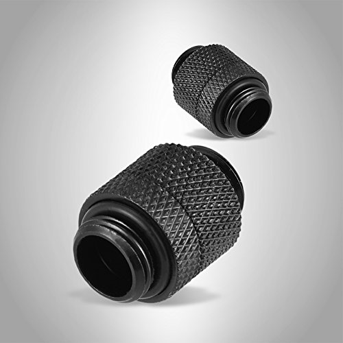 XUXHOU Langlebiger Messing G1/4 -Gewinde 360 ​​-Grad -Wasserkühladapter für Computersysteme Schwarz Silber (BLACK) von XUXHOU