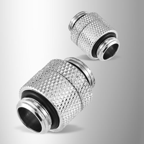 XUXHOU Langlebiger Messing G1/4 -Gewinde 360 ​​-Grad -Wasserkühladapter für Computersysteme Schwarz Silber (Silver) von XUXHOU