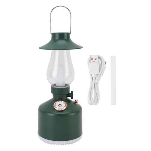 XUXHOU Luftbefeuchter mit Nachtlicht, Vintage -Kerosin -Lampenform Ruhiger Hausbefeuchter Helligkeit Stille Operation für Schlafzimmer Bürodekor 280 Ml (GREEN) von XUXHOU