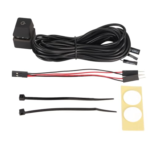 XUXHOU PC Switch Mechanische Zündung mit Einem Langen Kabel für Desktop -Computer, Beleuchteter Plug- und Bürospielschalter (buntes Licht 4M) von XUXHOU