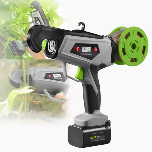 XUXIAO Elektrische Weinberg-Bindemaschine, wiederaufladbare Gartenzweig-Bindemaschine, mit 2 x 2 Ah Lithiumbatterien, für Tomaten, Gemüse und Obst im Freien von XUXIAO