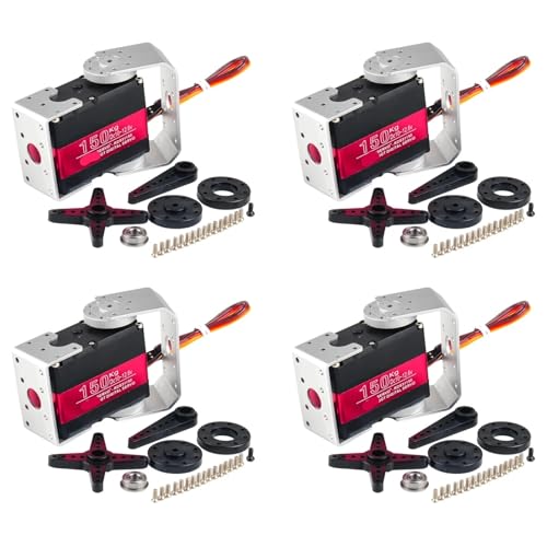 XUXINYCS 4 Stück 150 kg 12 V RDS51150 High-Torque Doppelwelle Digital Metall Roboter Servo U Halterung IP66 Wasserdicht 180/270 Grad von XUXINYCS