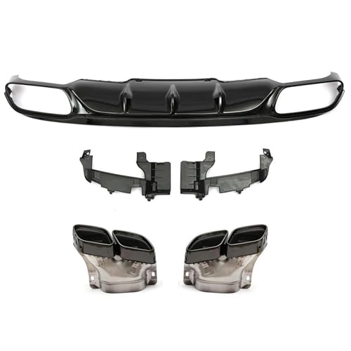 XUXRHMEAN Für B&ENZ E Klasse W213 2016–2022 E63 Stil Heckspoiler Mit Auspuffblenden Auto Heckstoßstange Spoiler Diffusor(E63 Black Tips) von XUXRHMEAN