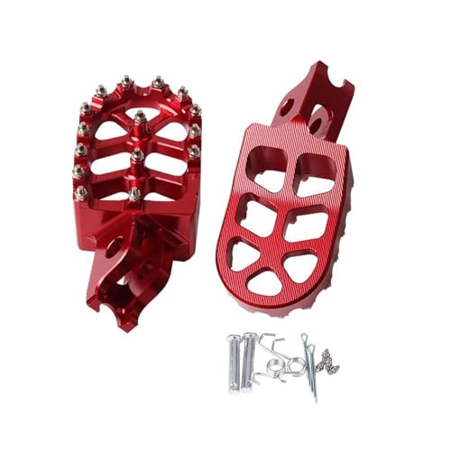 XUXRHMEAN Für CRF1000L CRF 1000L CRF250R CRF450R CRF450L CRF450RX CRF250L CRF250 Rally Motorrad-Fußpedale Motorrad Fußrasten Pedale(Rot) von XUXRHMEAN