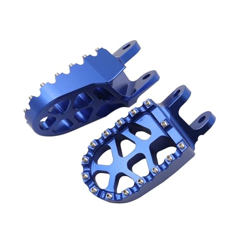 XUXRHMEAN Für Kawasaki KLX250R KLX250 KLX250S KLX250SF KLX300R KLX650 KLX650R KLR650 Motorrad-Fußrasten Motorrad Fußrasten Pedale(Blau) von XUXRHMEAN