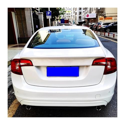 XUXRHMEAN Für Volvo S60 2011–2019 4 Türig Heckspoilerlippe Mit Entenbürzel Design Auto Heckstoßstange Spoiler Diffusor(Weiß) von XUXRHMEAN