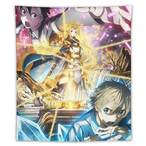 Anime Schwert Kunst Online Asuna Poster Cool Tapisserie Kunstdrucke Wandbild Kunstwerke Wandteppiche Hängende Bild Geschenk Schlafzimmer Home Decor 127 x 152,4 cm von XUYANG