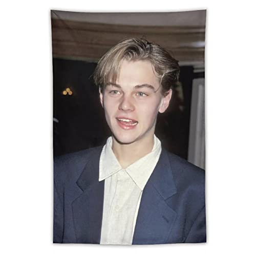 Leonardo DiCaprio Schauspieler Amerikanisches Poster Young Wandkunst Gemälde Polyester Geschenk Wohnzimmer Drucke Schlafzimmer Dekor Wandteppich Kunstwerke 101,6 x 152,4 cm von XUYANG