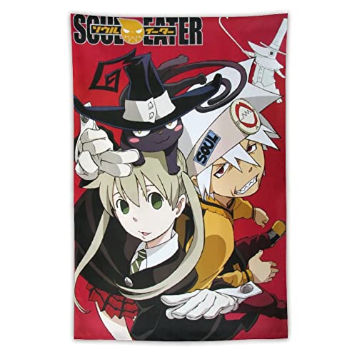 Soul Eater Anime-Poster, roter cooler Wandteppich, Kunstdrucke, Wandgemälde, Kunstwerke, Wandteppich, hängendes Bild, Geschenk, Schlafzimmer, Heimdekoration, 101,6 x 152,4 cm von XUYANG