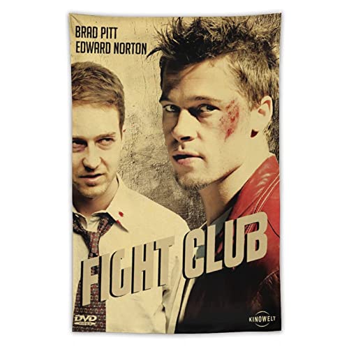 XUYANG Brad Pitt Movie Fight Club Poster Wandkunst Wandteppich Geschenke Schlafzimmer Drucke Heimdekoration Hängendes Bild Polyester Malerei Wandteppiche 101,6 x 152,4 cm von XUYANG