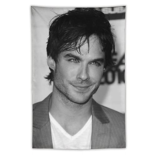 XUYANG Ian Somerhalder Schauspieler-Poster, Polyester, Wandkunst, dekorativer Wandteppich, Schlafzimmer, modernes Zuhause, Druck, Bild, Kunstwerke, Wandteppich, 101,6 x 152,4 cm von XUYANG