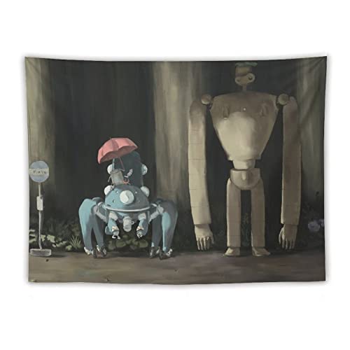 XUYANG Studio Ghibli Schloss im Himmel Anime-Poster Cooler Wandteppich Kunstdrucke Wandmalerei Kunstwerke Wandteppiche Hängendes Bild Geschenk Schlafzimmer Wohnkultur 152,4 x 203,2 cm von XUYANG