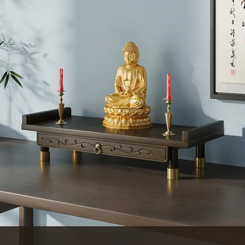 An Der Wand Montierter Altartisch For Buddha-Statue, Gebetsplattform For Buddhistische Schreine, Opfertisch Aus Bambus Zur Meditation Und Aufbewahrung(Desktop,L) von XUZAOJUN