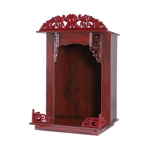 An Der Wand Montierter Buddhistischer Altar,Buddha-Statuenschrank,Meditationsaltartisch,Persönliches Schreinregal Mit Ausziehbarem Ausziehregal,Geeignete Schlafzimmer(B,12IN) von XUZAOJUN