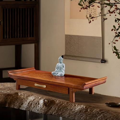 Buddha-Schreinständer,Tisch-Buddha-Schrein,Meditationsaltartisch Aus Massivholz,Persönlicher Schreinständer Mit Einziehbarer Ablage,Geeignet Schlafzimmer Und Büros(Rosewood,S) von XUZAOJUN