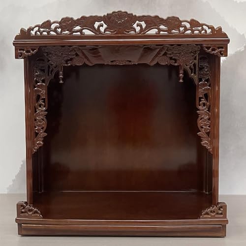 Buddhistischer Altarständer Mit Schrein,Gebetsplattform For Buddhistische Schreine,Hölzerner Opfertisch Zur Meditationsaufbewahrung,Räucheraltar Und Opfertisch(Black Walnut,18IN) von XUZAOJUN
