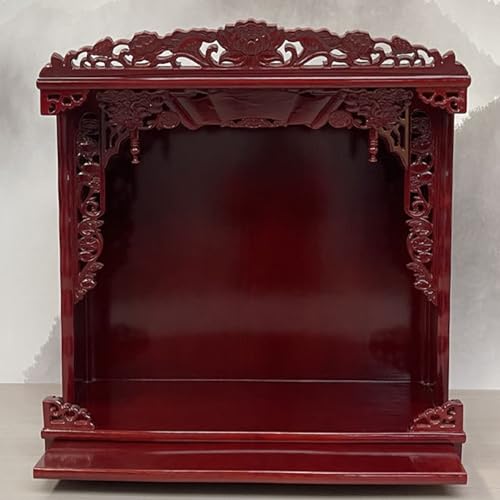 Buddhistischer Altarständer Mit Schrein,Gebetsplattform For Buddhistische Schreine,Hölzerner Opfertisch Zur Meditationsaufbewahrung,Räucheraltar Und Opfertisch(Mahogany,18IN) von XUZAOJUN