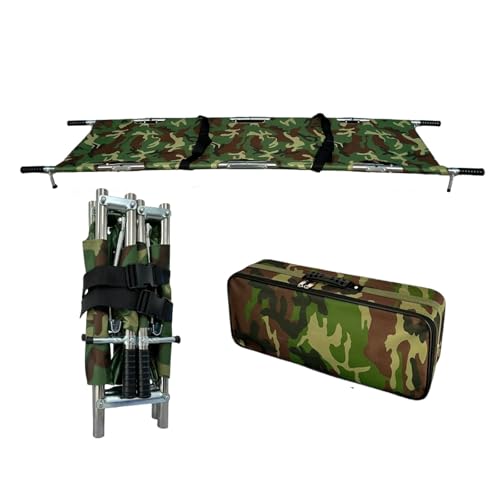 Klapptrage For Medizinische Notfälle, Tragbare Notfalltrage, Medizinische Trage, Staubdichte Medizinische Trage Mit Rädern For Den Patiententransport(Green camouflage) von XUZAOJUN