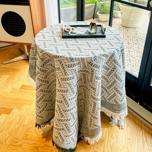 Rechteckige, Dekorative, Waschbare Tischdecke,Tischschutzunterlage,Schöne Baumwolltischdecke,Superweicher,Verdickter Stoff For Couchtisch,Esstisch,Garten,Bankett(Green,51.2x102.4in) von XUZAOJUN