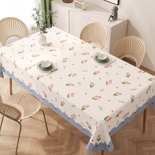 Rechteckige, Nicht Waschbare,Dekorative Tischdecke Aus Kunststoff,Wasser- Und Ölbeständig,Abwischbar,Wiederverwendbar,Tischschutzmatte For Den Außenbereich,Esstisch(Blue,47.2x47.2in) von XUZAOJUN