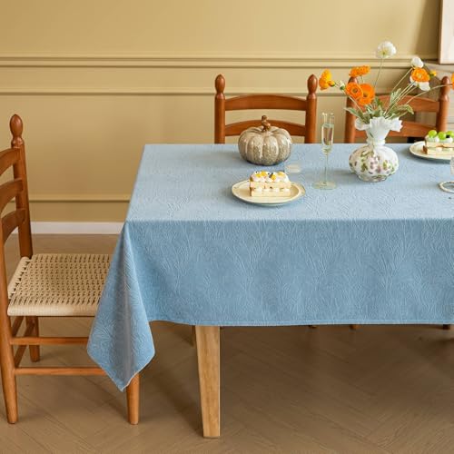 Rechteckige, Verdickte,Dunkle Muster-Dekorationstischdecke,Tischdecke Aus Jacquard-Stoff,Waschbar Und Wiederverwendbar For Couchtisch,Esszimmer,Garten,Außenbereich(Blue,55.1x94.5in) von XUZAOJUN