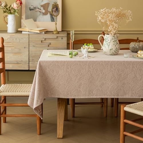 Rechteckige, Verdickte,Dunkle Muster-Dekorationstischdecke,Tischdecke Aus Jacquard-Stoff,Waschbar Und Wiederverwendbar For Couchtisch,Esszimmer,Garten,Außenbereich(Curry,47.2x70.9in) von XUZAOJUN