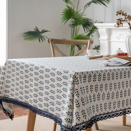 Rechteckige,Dekorative,Bedruckte,Rustikale Tischdecke Aus Baumwolle Und Leinen Mit Spitzenspitze,Esstisch-Schutzunterlage,Waschbar,For Garten, Esstisch,Terrasse,Picknick(Wheat ears,59.8x83.9in) von XUZAOJUN