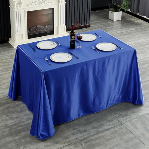 Rechteckige,Dekorative Tischdecke Aus Weißem Und Schwarzem Polyester,Knitterfrei,Waschbar Und Wiederverwendbar,For Konferenzräume,Hotels,Büros,Hochzeiten,Bankette(Blue,78.7x118.1in) von XUZAOJUN