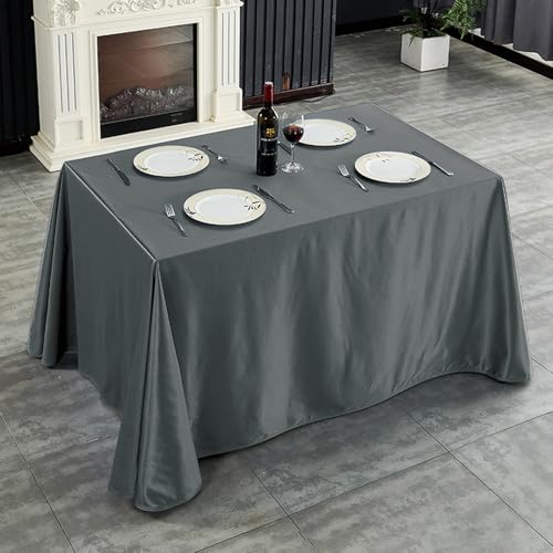 Rechteckige,Dekorative Tischdecke Aus Weißem Und Schwarzem Polyester,Knitterfrei,Waschbar Und Wiederverwendbar,For Konferenzräume,Hotels,Büros,Hochzeiten,Bankette(Dark grey,78.7x102.4in) von XUZAOJUN