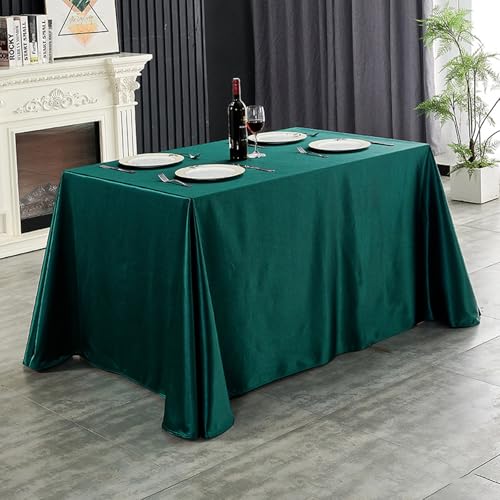 Rechteckige,Dekorative Tischdecke Aus Weißem Und Schwarzem Polyester,Knitterfrei,Waschbar Und Wiederverwendbar,For Konferenzräume,Hotels,Büros,Hochzeiten,Bankette(Green,78.7x102.4in) von XUZAOJUN