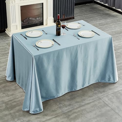 Rechteckige,Dekorative Tischdecke Aus Weißem Und Schwarzem Polyester,Knitterfrei,Waschbar Und Wiederverwendbar,For Konferenzräume,Hotels,Büros,Hochzeiten,Bankette(Light blue,78.7x118.1in) von XUZAOJUN