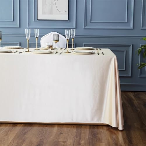 Rechteckige,Dekorative Tischdecke Aus Weißem Und Schwarzem Polyester,Knitterfrei,Waschbar Und Wiederverwendbar,For Konferenzräume,Hotels,Büros,Hochzeiten,Bankette(Light yellow,78.7x102.4in) von XUZAOJUN