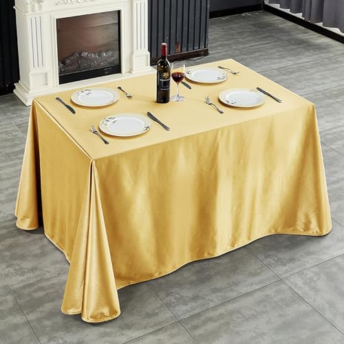 Rechteckige,Dekorative Tischdecke Aus Weißem Und Schwarzem Polyester,Knitterfrei,Waschbar Und Wiederverwendbar,For Konferenzräume,Hotels,Büros,Hochzeiten,Bankette(Yellow,78.7x126in) von XUZAOJUN