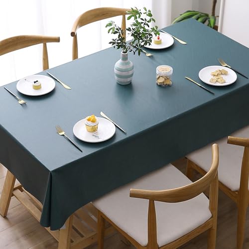 Rechteckige,Runde Tischdecke,Wasserdicht Und Ölbeständig,Einfarbige PVC-Tischdecke,Verbrühungshemmend Und Nicht Waschbar,Wiederverwendbar,For Restaurant,Terrasse(Dark green,47.2x47.2in) von XUZAOJUN