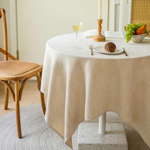 Rechteckige,Schlichte,Dicke Tischdecke Mit Premium-Feeling,Kunstbaumwoll-Leinenstoff,Esstisch-Schutzpolster,Wiederverwendbar,Waschbar,For Esszimmer,Garten,Party(Beige,35.4x35.4in) von XUZAOJUN