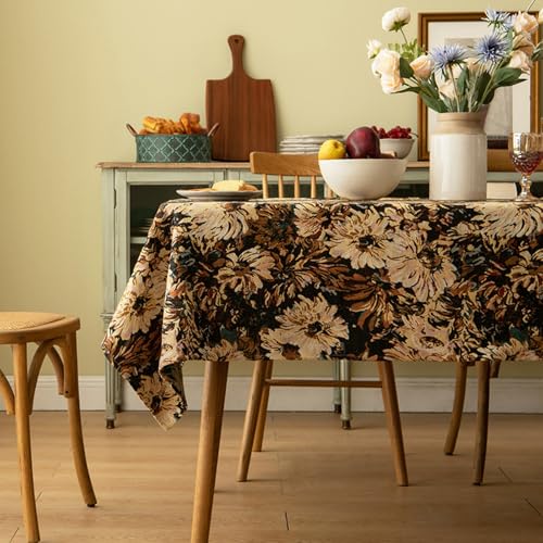 Rechteckige Dekorative Tischdecke Aus Polyester, Tischschutz, Waschbar, Wiederverwendbar, Knitterfreier Dekostoff For Party, Restaurant, Couchtisch, Picknick(Black,35.4x55.1in) von XUZAOJUN