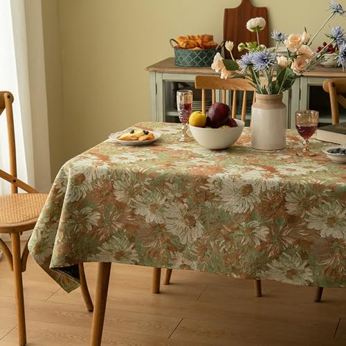 Rechteckige Dekorative Tischdecke Aus Polyester, Tischschutz, Waschbar, Wiederverwendbar, Knitterfreier Dekostoff For Party, Restaurant, Couchtisch, Picknick(Green,55.1x86.6in) von XUZAOJUN