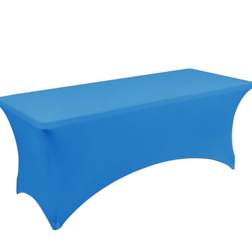 Rechteckige Schwarz-weiße Stretch-Polyester-Tischdecke (für Standard-Klapptische) Schutzhülle, Waschbar, For Hochzeiten, Messen,Verkaufsstände(Blue,8ft) von XUZAOJUN